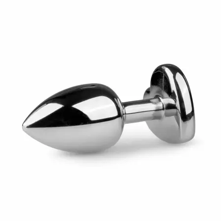 EasyToys Aluminium Plug Heart Crystal Medium Silver Elegant Design