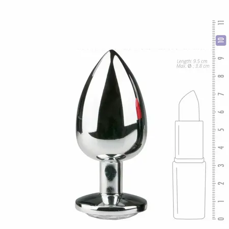 Rimba Aluminium Intimate Plug with Large Crystal - Medium Size