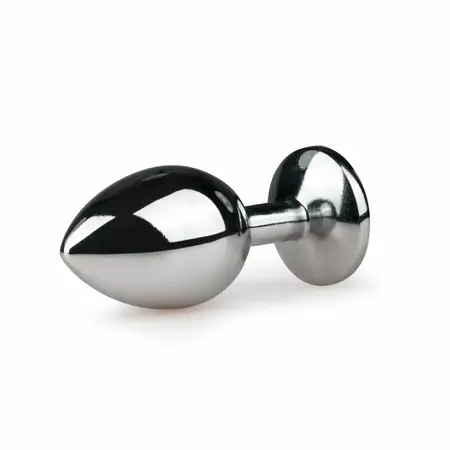 Rimba Metal Plug Silver M with Clear Crystal Accent, Aluminium, Medium