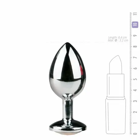 Rimba Metal Plug Silver M with Clear Crystal Accent, Aluminium, Medium