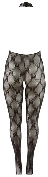 Fantasy by Cottelli Catsuit S-L Black Lace Halterneck Open Design