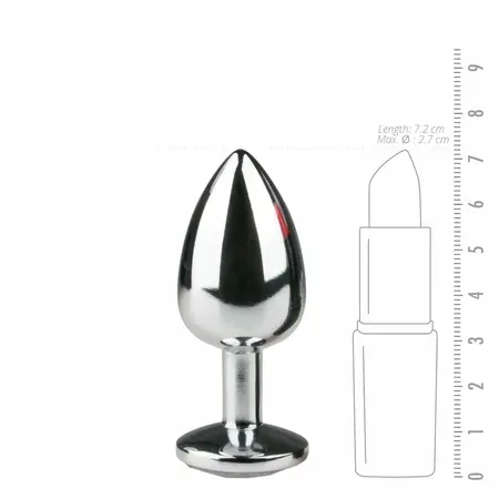 Diogol Metal Plug Silver with Clear Crystal S - Compact Aluminium Model