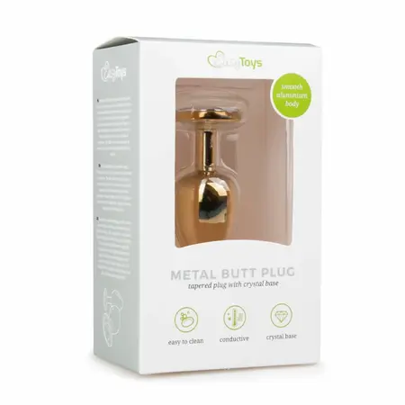 Rimba Aluminium Plug with Large Crystal - Tapered Design, Silver