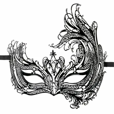 EasyToys Metal Eye Mask Black - Elegant Venetian Design