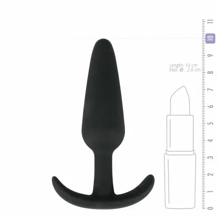 EasyToys Silicone Plug M - Flexible Anatomical Intimate Accessory, Black