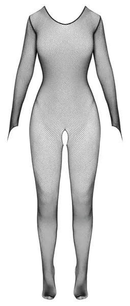 Fantasy Catsuit S-L Black Net Seamless Long Sleeve Bodysuit