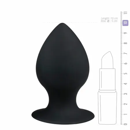EasyToys Round Plug Black XL - Silicone Intimate Accessory with Suction Base