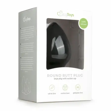 EasyToys Round Plug Black XL - Silicone Intimate Accessory with Suction Base