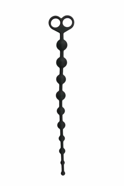 EasyToys Anal Beads Black 10-Piece Flexible Silicone Chain 34 cm