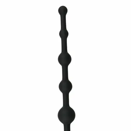 EasyToys Anal Beads Black 10-Piece Flexible Silicone Chain 34 cm