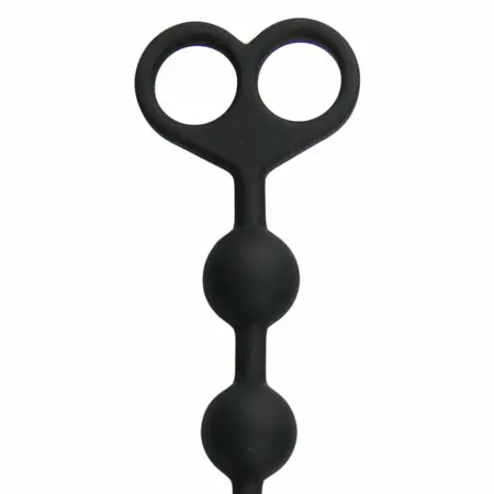 EasyToys Anal Beads Black 10-Piece Flexible Silicone Chain 34 cm