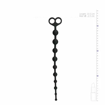 EasyToys Anal Beads Black 10-Piece Flexible Silicone Chain 34 cm