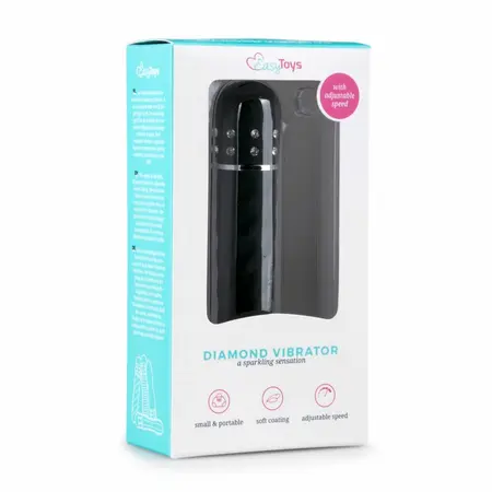 Love Diamond мини вибратор с релефна повърхност, черен