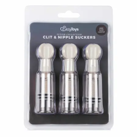 EasyToys Stimulation Set 3pcs - Adjustable Vacuum Suction Cups Transparent