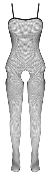 Fantasy Catsuit S-L Black Mesh Bodysuit with Cut-Out Details