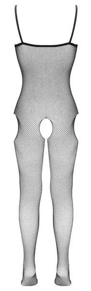 Fantasy Catsuit S-L Black Mesh Bodysuit with Cut-Out Details