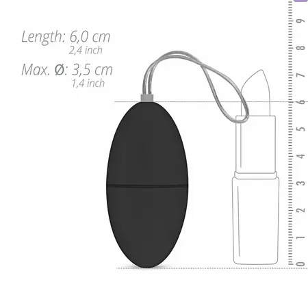 EasyToys Remote Control Vibrating Egg Black - 10 Modes, 20m Range