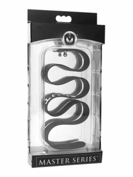 Master Series Silicone Adjustable Black Collar with White Lettering 45cm