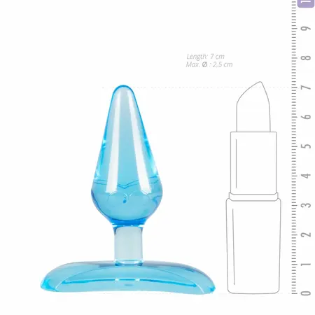 EasyToys Flexible Blue Plug with Butterfly Pattern and Suction Cup 7cm
