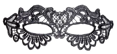 Cottelli ACCESSOIRES Black Embroidered Lace Eye Mask with Integrated Eye Holes