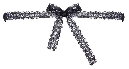 Cottelli ACCESSOIRES Black Embroidered Lace Eye Mask with Integrated Eye Holes