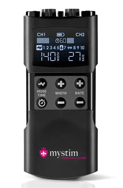 Mystim Tension Lover 2 Advanced E-Stim Control Unit, 2 Channels, USB-C