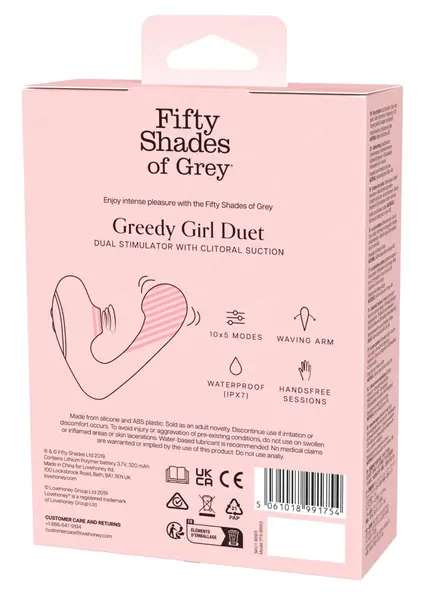 Greedy Girl Duet силиконов вибратор с двойно действие, 14 см