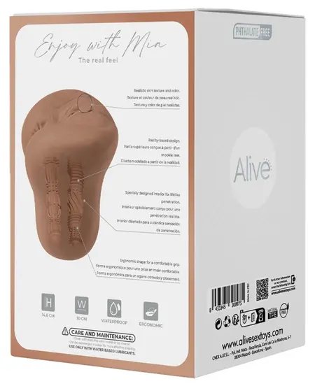 Alive Mia XL Anatomical Intimate Device Soft Touch TPE 14.6 cm