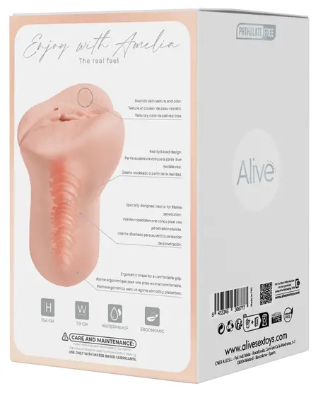 Alive Amelia Intimate Stimulation Sleeve TPE Skin-Tone 13.4 cm