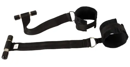 Bad Kitty Over the Door Restraint Set - Adjustable Black, Compact Design