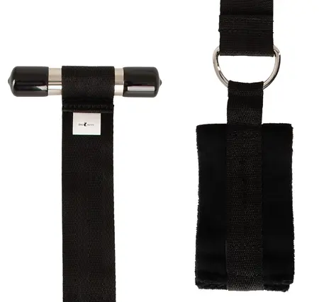 Bad Kitty Over the Door Restraint Set - Adjustable Black, Compact Design