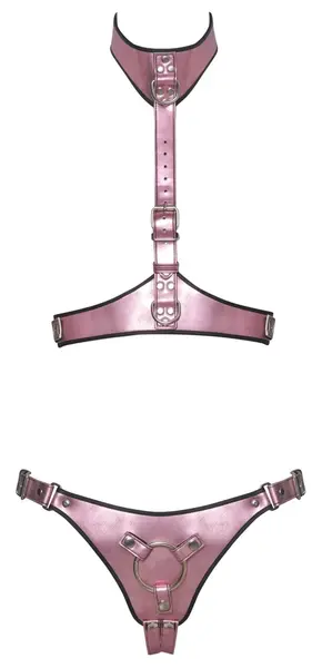 Bad Kitty Strap-On Harness Set S/M Metallic Rose Adjustable System