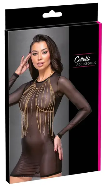 Cottelli Accessoires Chain Top Gold - Adjustable Metallic Chain Design
