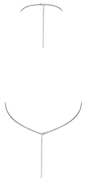 Cottelli Accessories Silver Metal Plate Halterneck Crop Top Adjustable