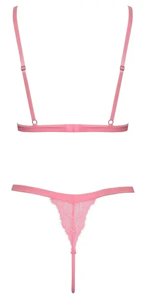 Cottelli Fantasy Lace Lingerie Set Neon Pink L/XL Adjustable Fit