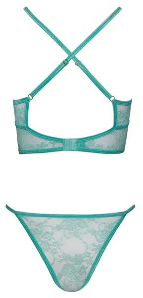 Cottelli Fantasy Lace Lingerie Set Mint L/XL - Soft Floral Lace & Adjustable Straps