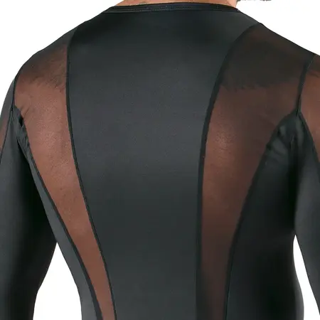 Svenjoyment Men's Shirt Long Sleeve Black Net Inserts Size L