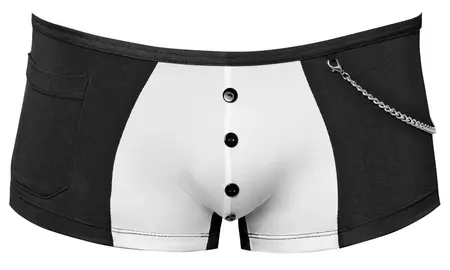 Svenjoyment Men's Waiter-Style Black & White Pants with Pocket, Size L