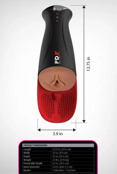 PDX Elite Fuck-O-Matic Pro XL Brown Intimate Machine 34.9 cm