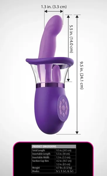 Pleasure Pro Plus вибратор, лилав, 24,1 см