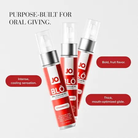 JO BLŌ Oral Pleasure Gel Strawberry 30ml - Cooling Flavored Formula