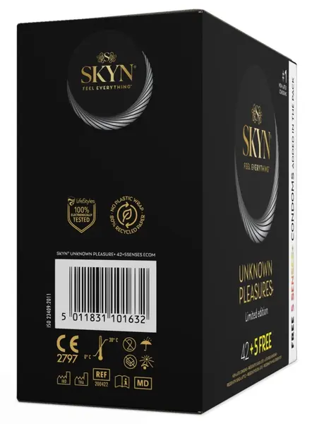 SKYN Unknown Pleasures Assorted Latex-Free Condom Set 42+5 Free, 53 mm