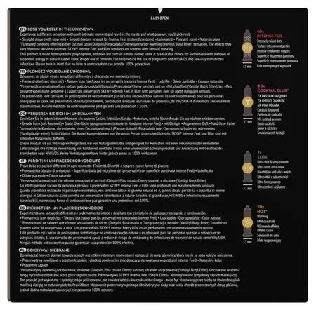 SKYN Unknown Pleasures Assorted Latex-Free Condom Set 42+5 Free, 53 mm