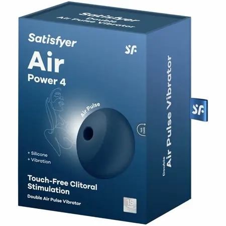 Satisfyer Air Power 4 Blue - Compact Intimate Device, 12 Modes, Silicone