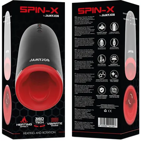 Jamyjob SPIN-X Intimate Device with Heating & Rotational System Black/Red