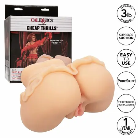 CalExotics The Peep Show Girl Dual Entry Pure Skin Intimate Device, Flesh, 1.4kg