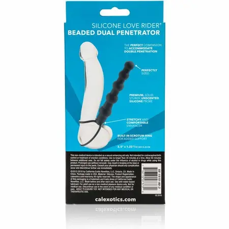 CalExotics Love Rider Beaded Dual Shaft Black Silicone System 14.5cm