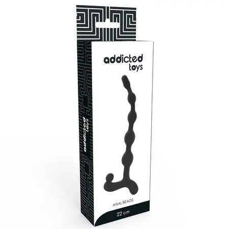 Addicted Toys Anal Bead Chain 22cm Black - Flexible Silicone System