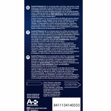 Control Finissimo XL 12-Pack Ultra-Thin Latex Protection 57mm