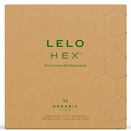 LELO HEX Organic 36-Pack Eco-Friendly Latex Protection with L-Arginine